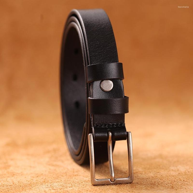 

Belts Genuine Leather Pin Buckle Belt Women Fashion Cow Skin Retro Thin Female Jeans Dress Waistband 2022, Black