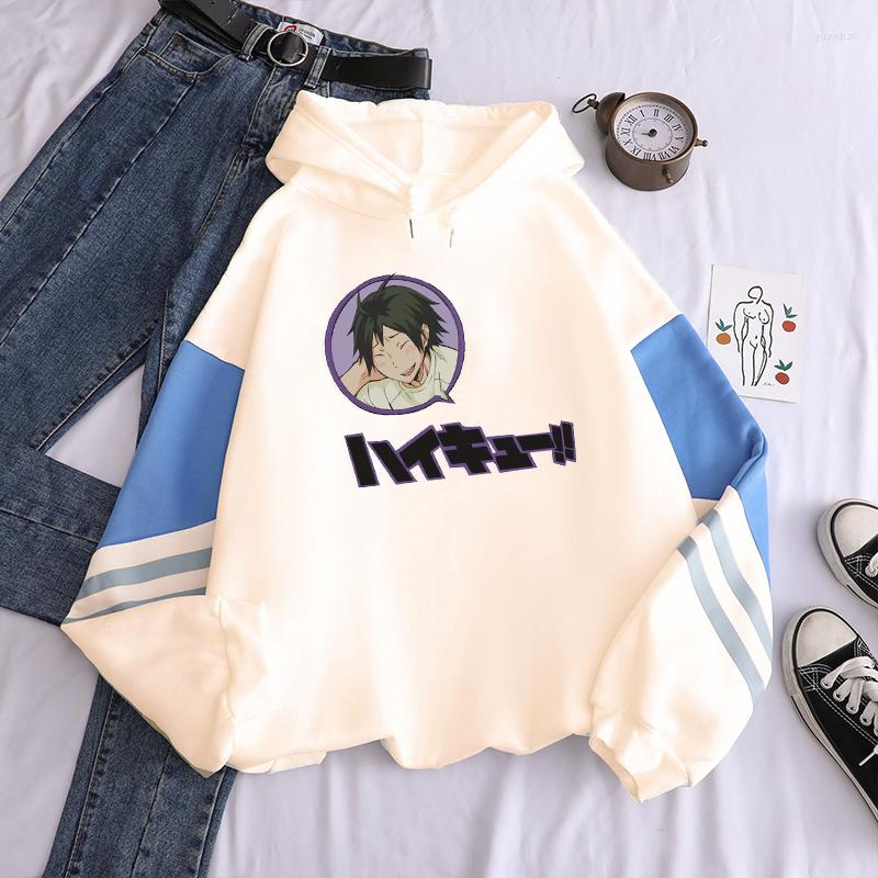 

Men's Hoodies Janpanese Anime Haikyuu Print Patchwork Sweatshirts Unisex Harajuku Cartoon Funny Graphic Long Sleeve Winter Male Hoodie, Beige