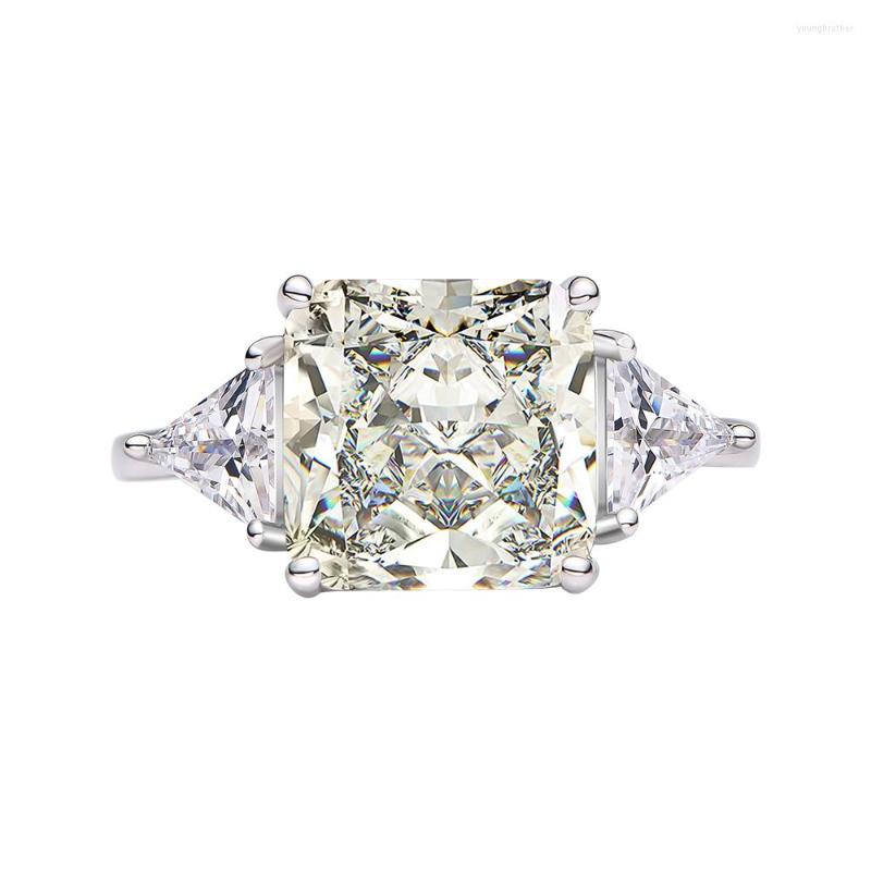 

Cluster Rings LOKKEI JEWELRY 925 Silver Ring 10 S Topaz High Carbon Diamond Wedding For Women Sparkling Party Fine Whole