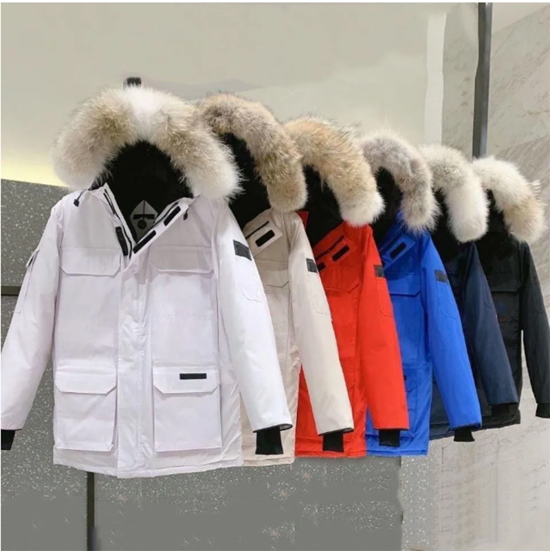 

Parker Men's Designer Jacket Parkas Winter Warm Windproof Down Jacket Wolf hair S-5XL Size couple models New Clothing, Clear1
