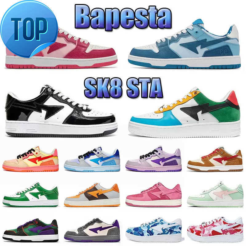 

Bapestas TOP baped SK8 Sta mens womens Running shoes bapesta camo black white green red orange casual shoes camouflage trainers sports sneakers, Jed262-16