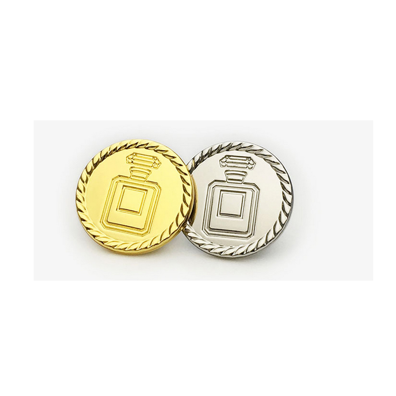

Perfume Bottle Diy Sewing Buttons Gold Silver Metal Round Clothing Button for Shirt Coat Sweater