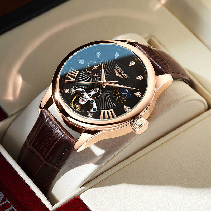 watch wrist Swiss top ten es men&#039;s mechanical tourbillon hollow out full-automatic multi-function luminous waterproof-image-825432826