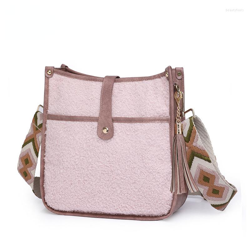 

Evening Bags Fashion Square Handbags For Women Niche Design Sweet Plush PU Soft Leather Solid Travel Shoulder Messenger Pack Bag