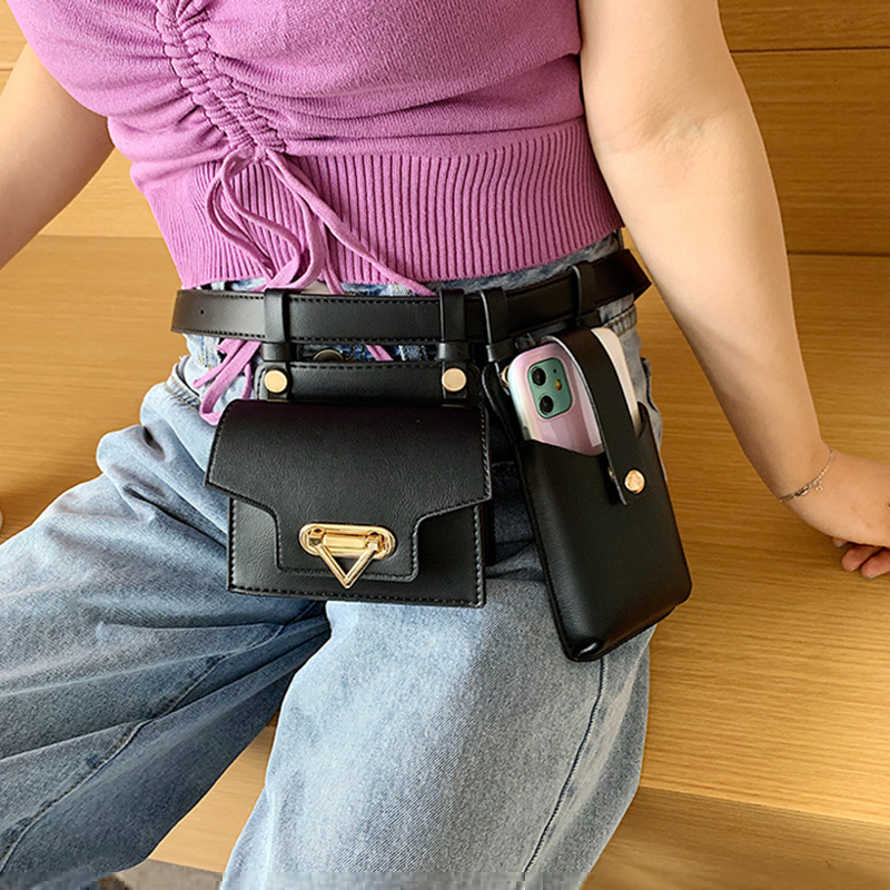 

Waist Bags Womens Belt Luxury Designer Tactical Female Leather Flap Fanny Pack Shoulder Crossbody Chest Purse 221205, Red