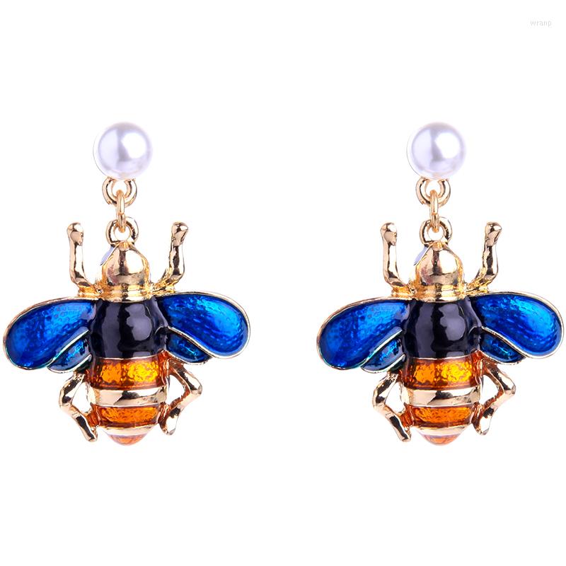 

Dangle Earrings 6 Pair/lot Fashion Jewelry Metal Enamel Insect Bee Earring