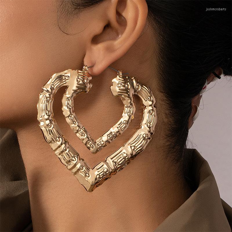 

Dangle Earrings 6 Pair /lot Fashion Jewelry Big Hollow Metal Heart Women