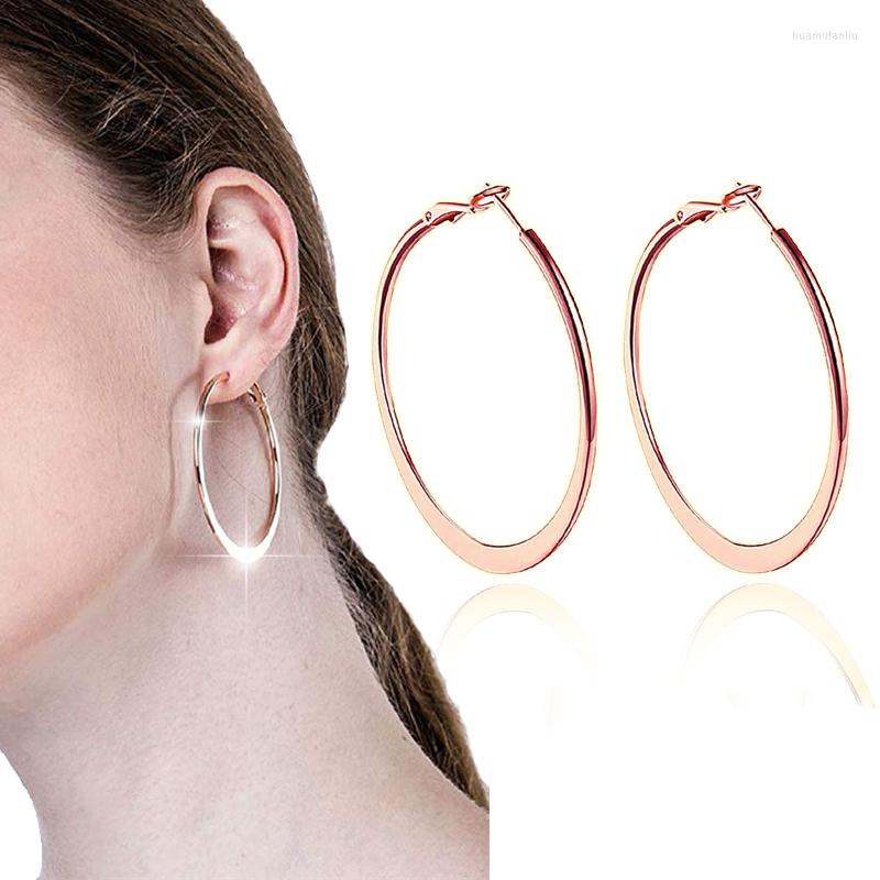 

Hoop Earrings Trendy Women's Rose Gold Dangle Studs Earring For Women Lady Beautiful Jewelry Gift