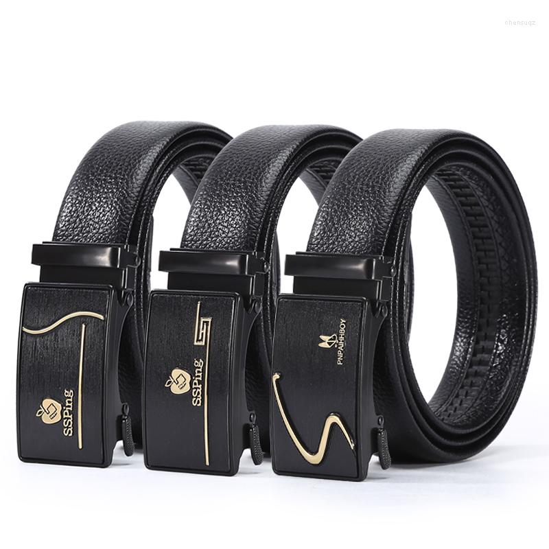 

Belts Mens Business Style Belt Black Pu Leather Strap Male Waistband Automatic Buckle For Men Top Quality Girdle Jeans