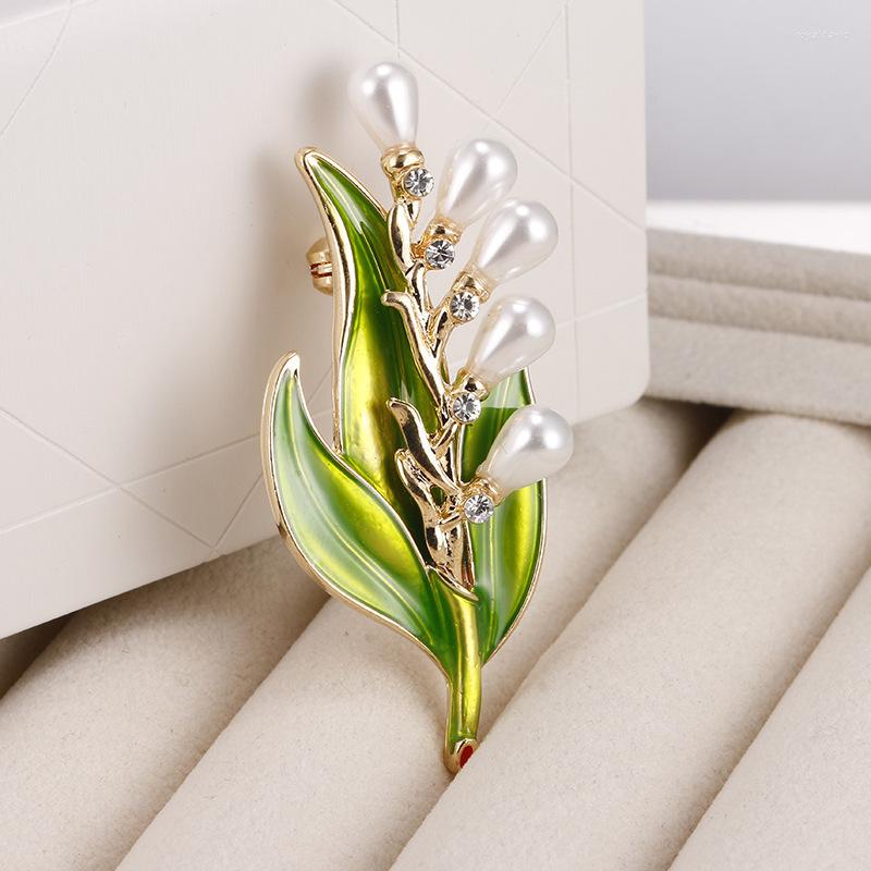 

Brooches Elegant Women Leave Warter Drop Pearl Pins Fashion Plant Creative Metal Badges Accessories Wedding Party Brooch Pin