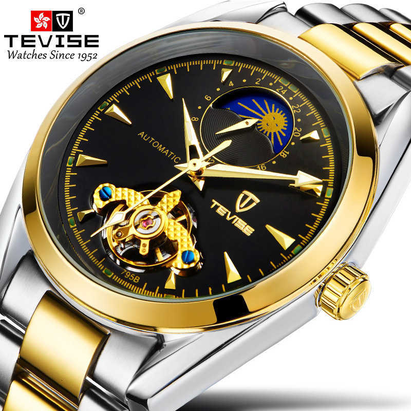 watch wrist Tevise tewis full automatic mechanical Tourbillon waterproof men's star 3-image-825391523