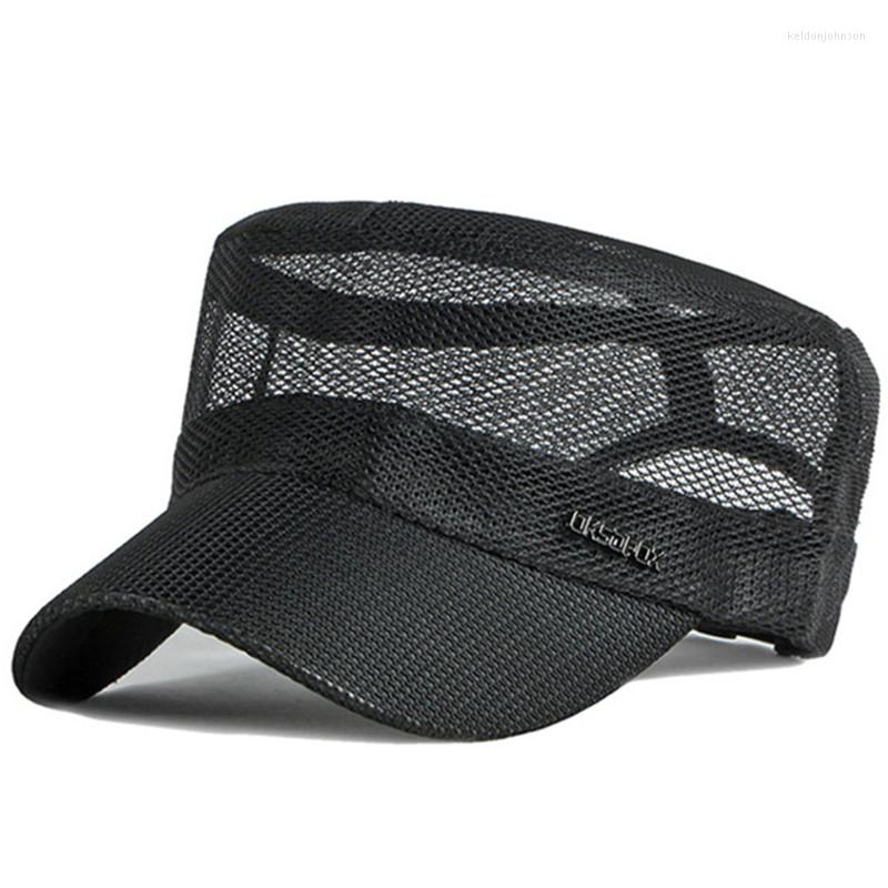 

Berets Men Flat Cap Snapback 2022 Summer Men's Hollow Breathable Mesh Military Hats Navy Caps Male Bone Simple Sports, Color-5