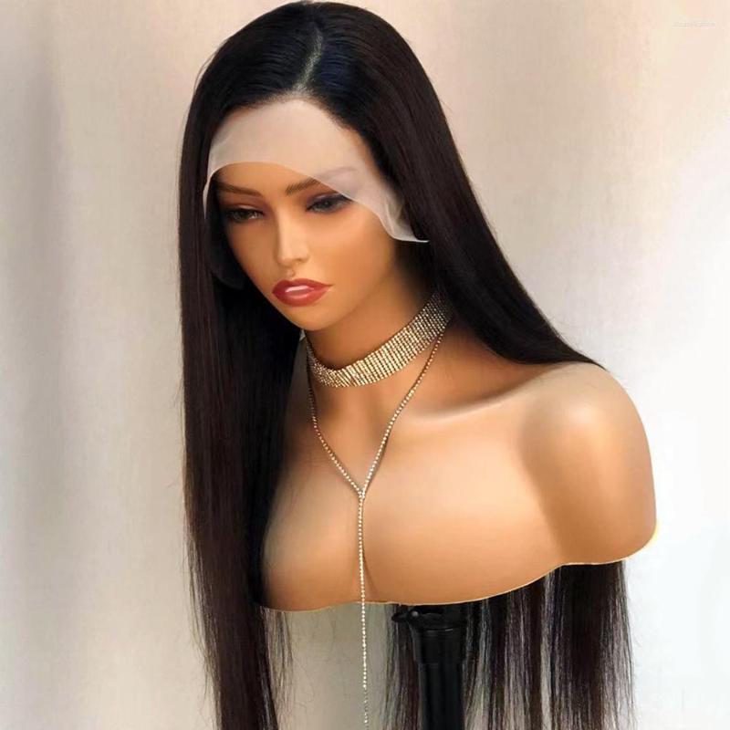 

Transparent Straight Lace Front Wig For Black Women 13x4 Frontal Wigs Brazilian Remy Human Hair 8"-26" T Part Free Ship, Picture shown