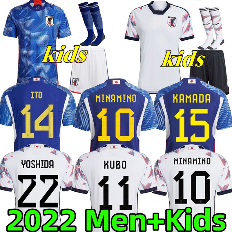 

2022 Japan World Cup Soccer Jerseys MINAMINO Mitoma Maeda TOMIYASU KUBO Japanese Football Shirt Asano HONDA KAMADA KAGAWA KYOGO SHIBASAKI men kids kit jerseys, Colour 1