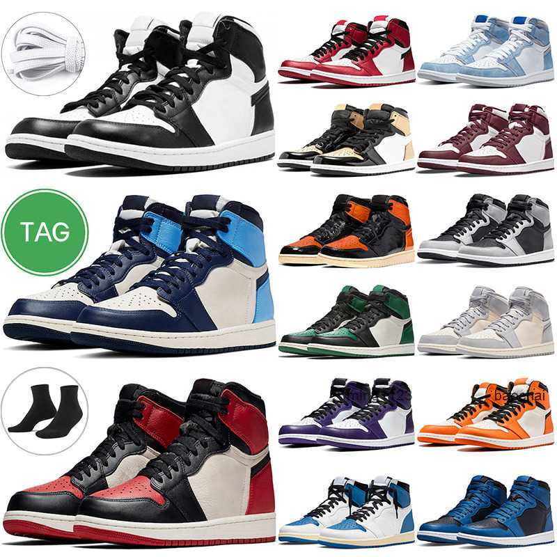 

2023 Shoes new 1s black white men women high OG basketball shoes bred toe royal blue obsidian jumpman1 outdoor mens unc sports good sneakers, # 22