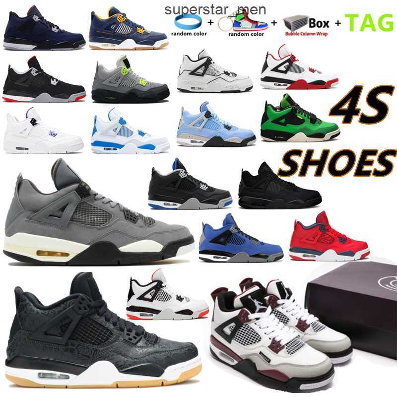 

Basketball Shoes Sneakers Trainers Top Fashion Red Tunder University Blue Sail Guava Ice Noir Travis Unc Bred Black Cat Lightning 4 4S, Box