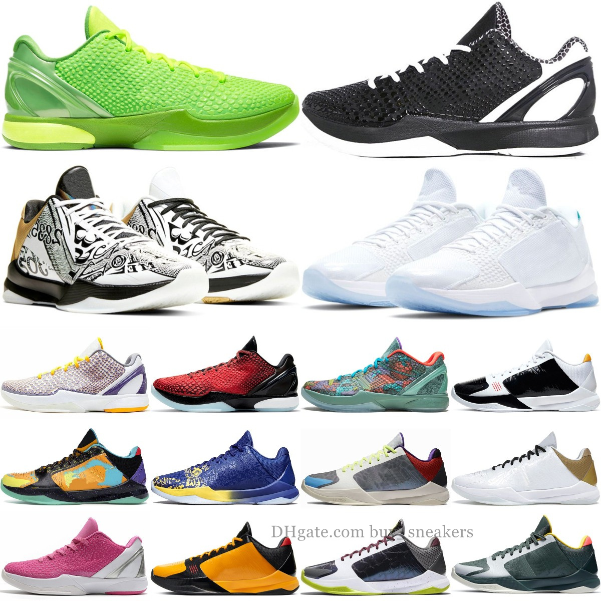 

6 Mamba Mens casual Basketball Shoes Zoom Protro Prelude Mambacita Grinch Think Pink 5 Alternate Bruce Lee Del Sol Big Stage Lakers 24 outdoor sports sneakers, Box