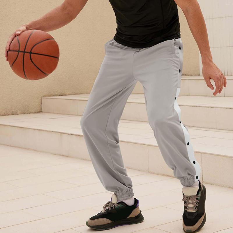 

Men's Pants Mens Casual Tear Away Side Hem Buttons Man Straight Men Woman Loose Wide Leg Trousers Men's Sweatpants Joggers, Black