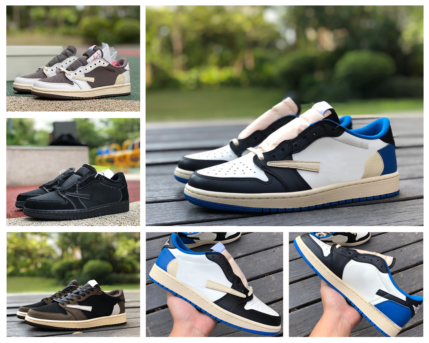 

Basketball Shoes Jumpman 1 Low OG x TS Fragment Military Blue Olive Reverse Mocha Black Phantom Dark Mocha Outdoor Sports Sneakers With Original Box
