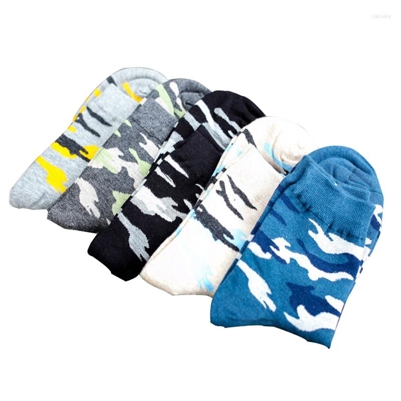 

Men's Socks 5 Pairs / Lot Men Autumn & Winter Army Soldiers Style Cotton Dress Camouflage For