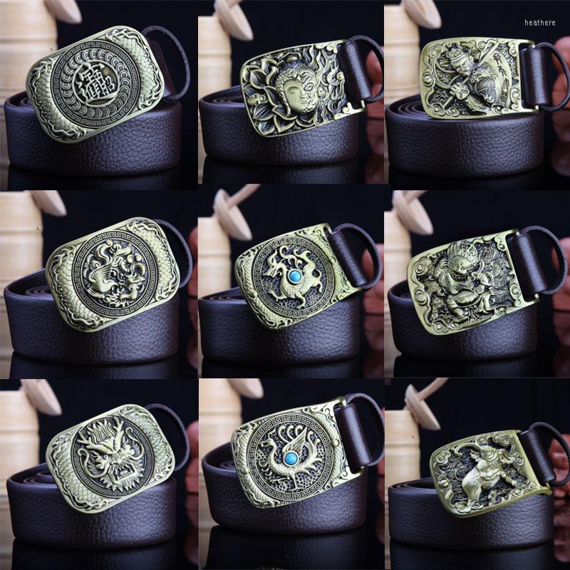 

Belts Men's Belt China Designer Luxury Leather For Men Buckle Fancy Vintage Jeans Plate, Black