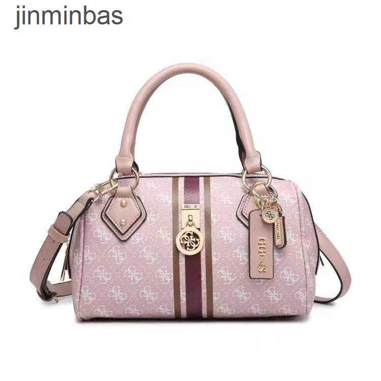 

2023 Latest Hand Bag the Shop Has a 60% Discount Casual Fashion Letter Boston Bag Stripe One Shoulder Zipper Pillow Msenger Hand Temperament, Yellow8