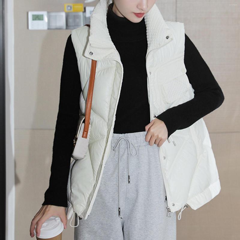 

Women's Vests Women's Short Lingla Chain Wash Version Down Cotton Vest Glossy Warm Outerwear, Black