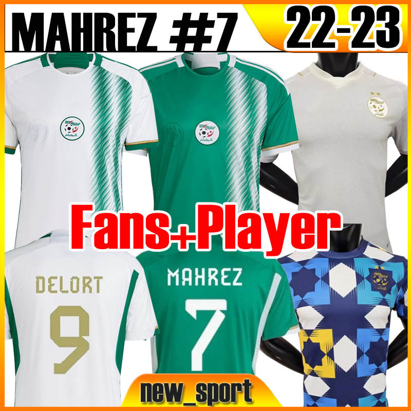 

22 23 Algerie maillot de football SOCCER JERSEYS Fans Player version special HOME away MAHREZ BOUNEDJAH BOUAZZA 19 20 Algeria jersey men kids kits training Uniforms, Aerjiliya 22 23 home