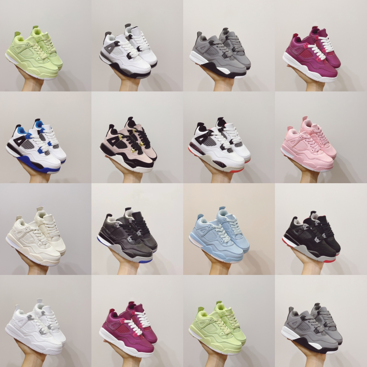 

Designer Kids Shoes 4s Infants baby boys Chaussures Sport Sneakers Fire Red 4 Cat Youth military Black Blue Royalty Pure kid Basketball toddler traine C09O#