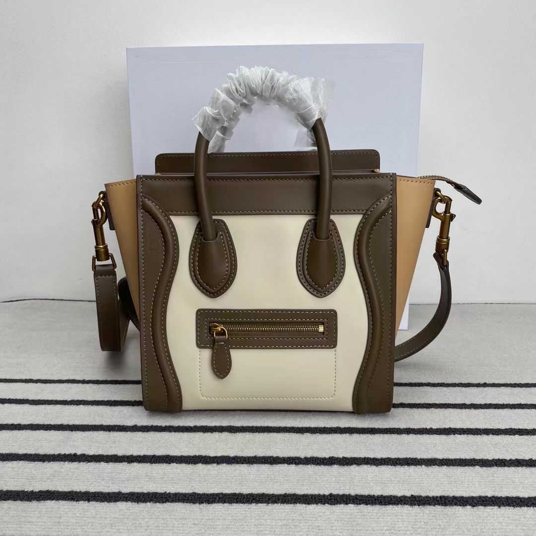 

Forever Classic Nano SMILEY Bag In Drummed Natural Calfskin Cosmetic Bags Textile Genuine Leather Cross Body Cases With Long Shoulder Strap Top Handbags Luggage Hot, #4