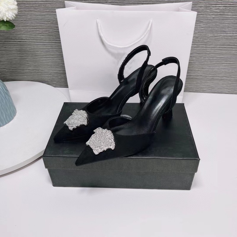 Luxe 5a Sandales En Cuir Sexy Diamant Chaussures De Soirée Talon Aiguille Designer Chaussures Confortable Éclat Jelly Clour Robe De Mariage Dos É