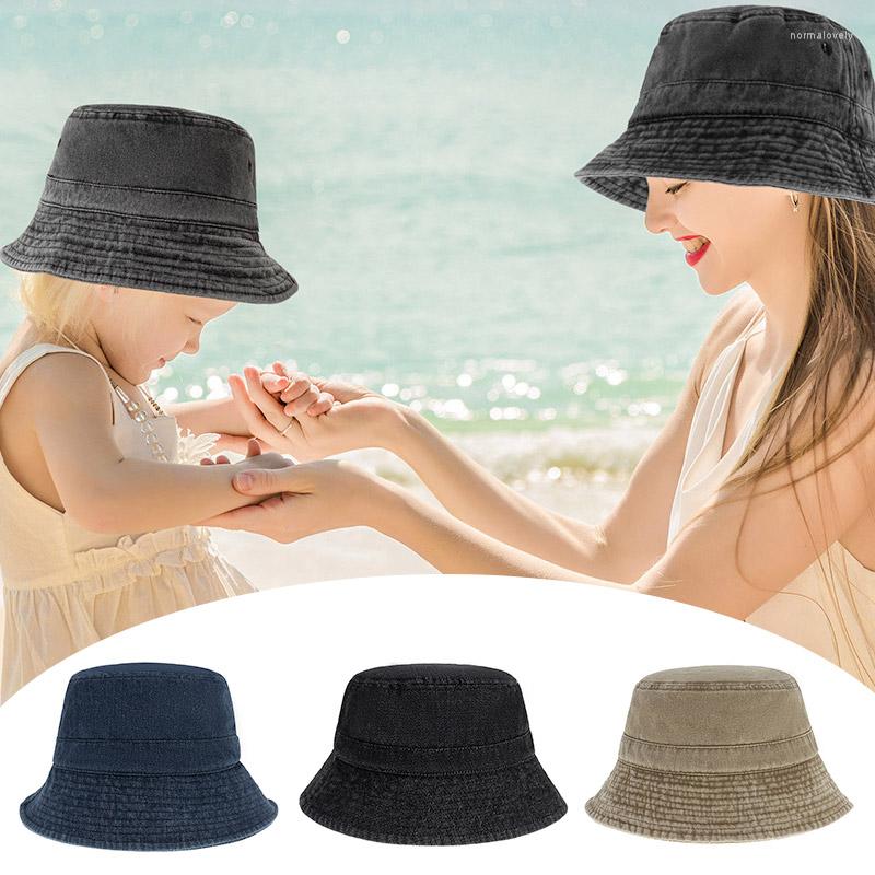 

Wide Brim Hats Summer Bucket Hat For Women Kids Big Outdoor Cowboy Solid Color Sun Portable Foldable Panama Lady Caps