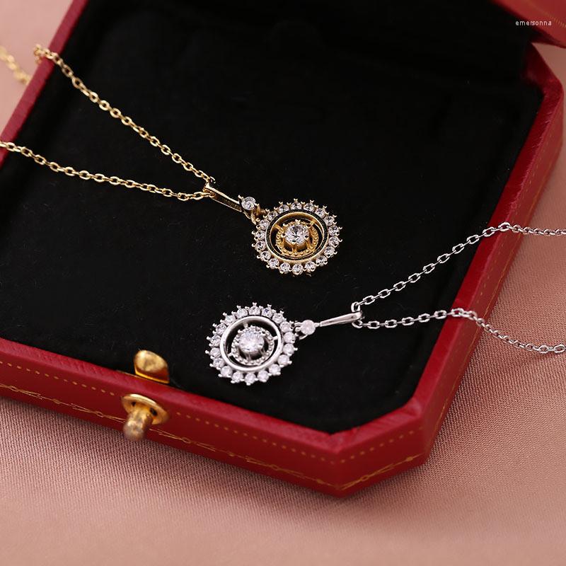 

Chains 2023 Handmade Pure 925 Sterling Silver Mysterious Compass Cubic Zirconia Choker Necklaces For Women Girl LN035