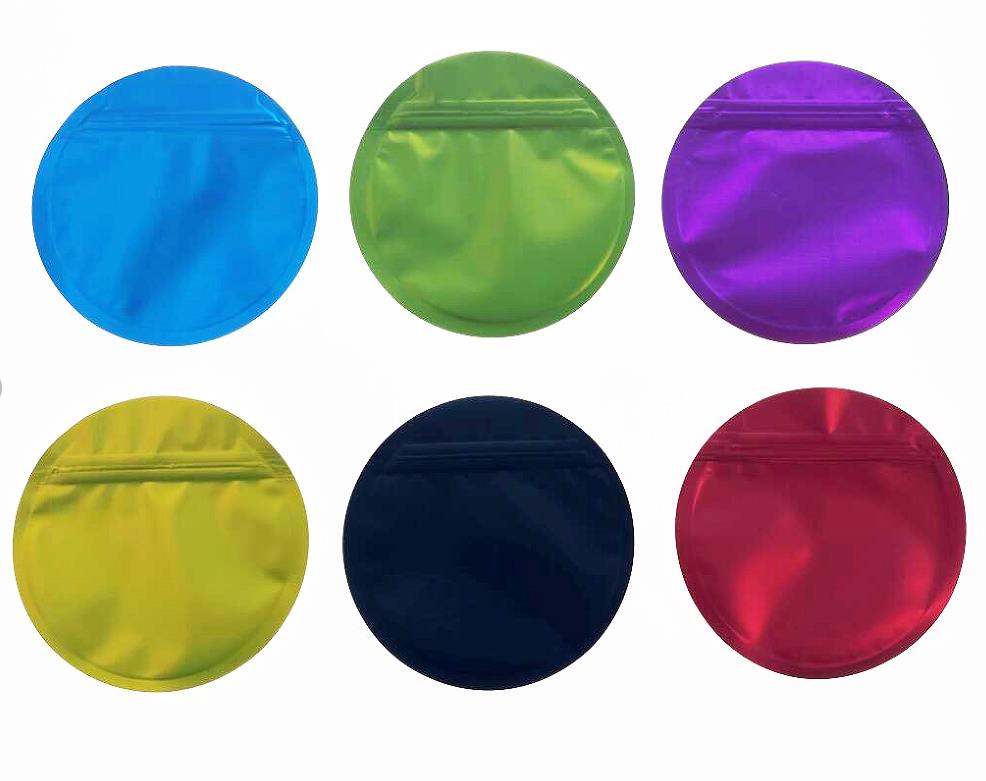 

3.5g Mylar bags round unique shape smell proof zipper packaging colourful Special shaped packing bag