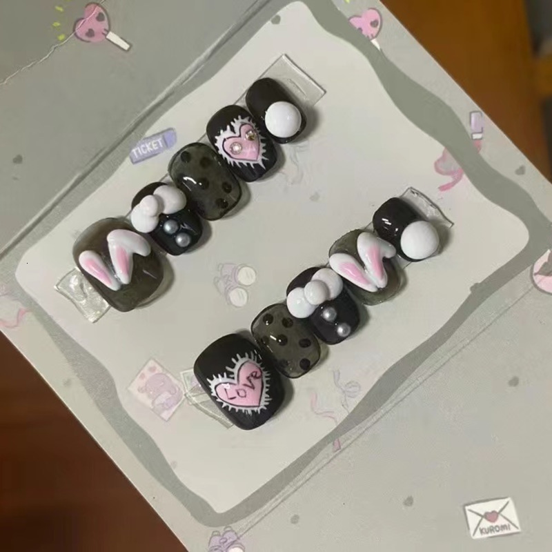 

Nail Practice Display 3d Kawaii Fake Nails Animal Customized Design Short False Nails Press On Handmade Cute Fake Nail With Glue Fake Fignernails 221206
