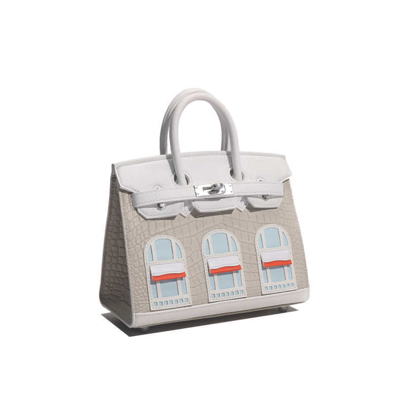 

Designer Bags Hem Handbags Women Cluth Fashion Crocodile Leather Women's Hand Sewn Wax Line House 20cm Mini Handbag Togo Pu Luxury Jkkf Mess, Bing chuanbai