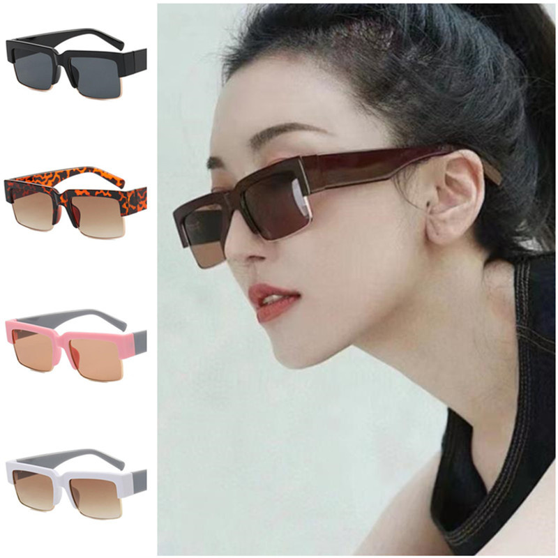 

NEW Sunglasses Unisex Sun Glasses Semi-Rimless Adumbral Anti-UV Spectacles Square Eyeglasses Personaity Ornamental