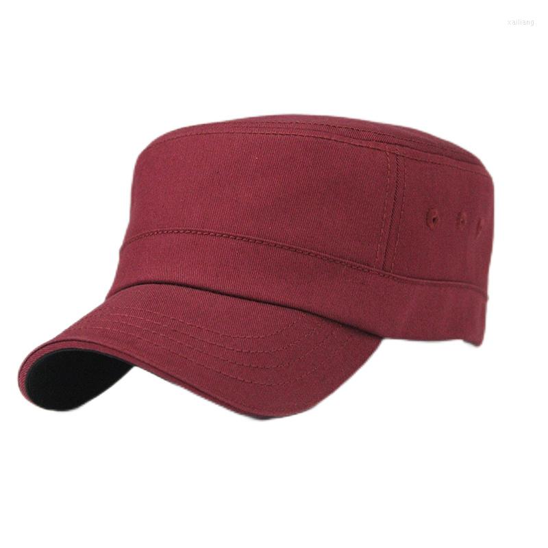 

Berets Classic Vintage Mens Military Caps Spring Summer And Autumn Adjustable Outdoor Hat Solid Color Men'S Flat Top, Black