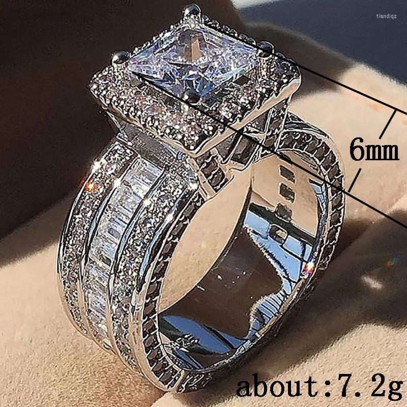 

Wedding Rings MISANANRYNE Square Zircon Engagement For Women Bridal 925 Silver LuxuryJewelry