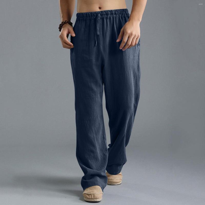 

Men's Pants Men Spring And Summer Pant Casual All Solid Color Painting Cotton Linen Loose Trouser Fashion Beach Pockets, Grey
