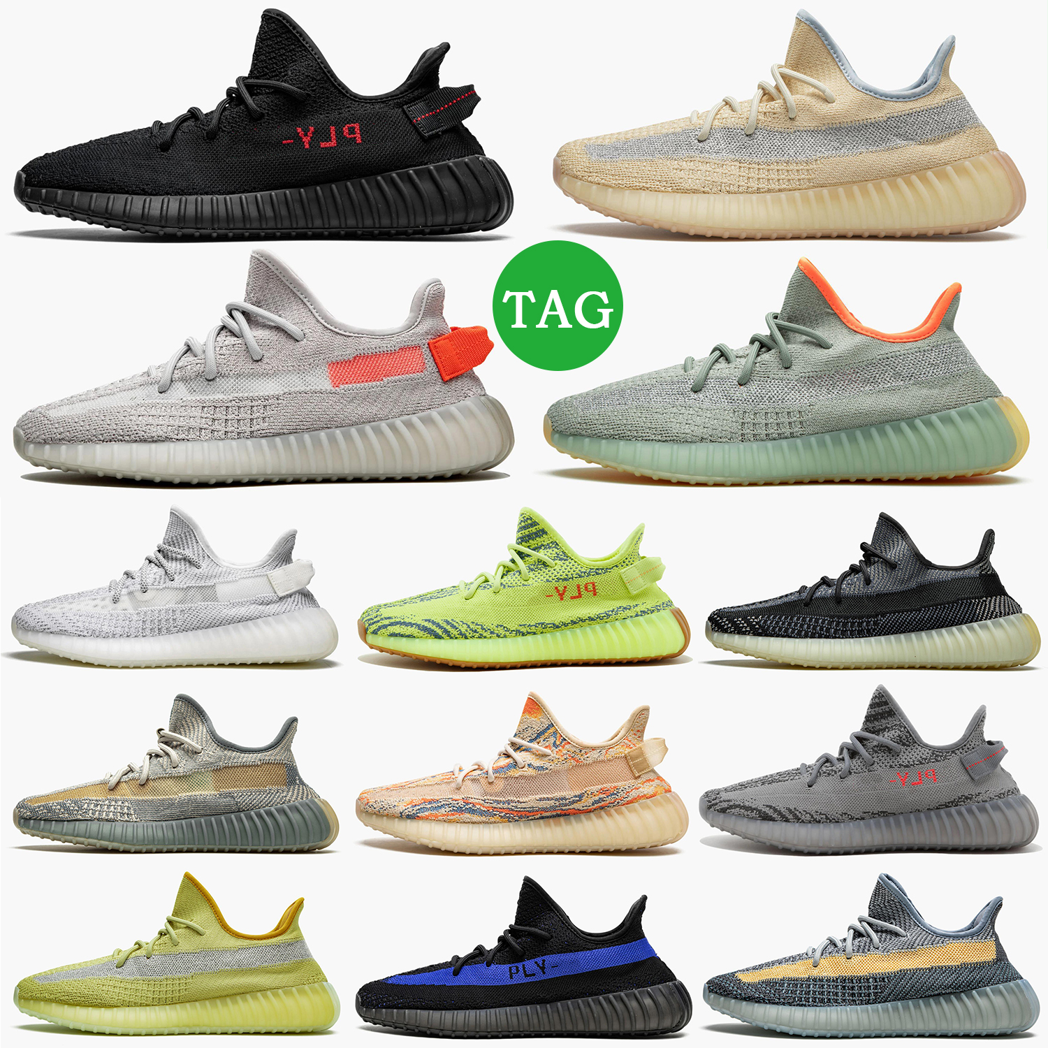 

Top Shoes kanye 350s V2 CMPCT Mono Yeezreel Running shoe Static Reflective Designer Blue Tint 3M Bone 2.0 Dazzling Blue MX Oat Tailgate Men Women zebra boost Sneakers, #39
