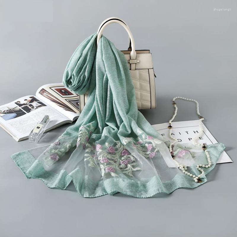 

Scarves Women Oversize 200 70cm Long Embroider Flower Pashmina Est All-Match Travel Scarf Shawls Wraps