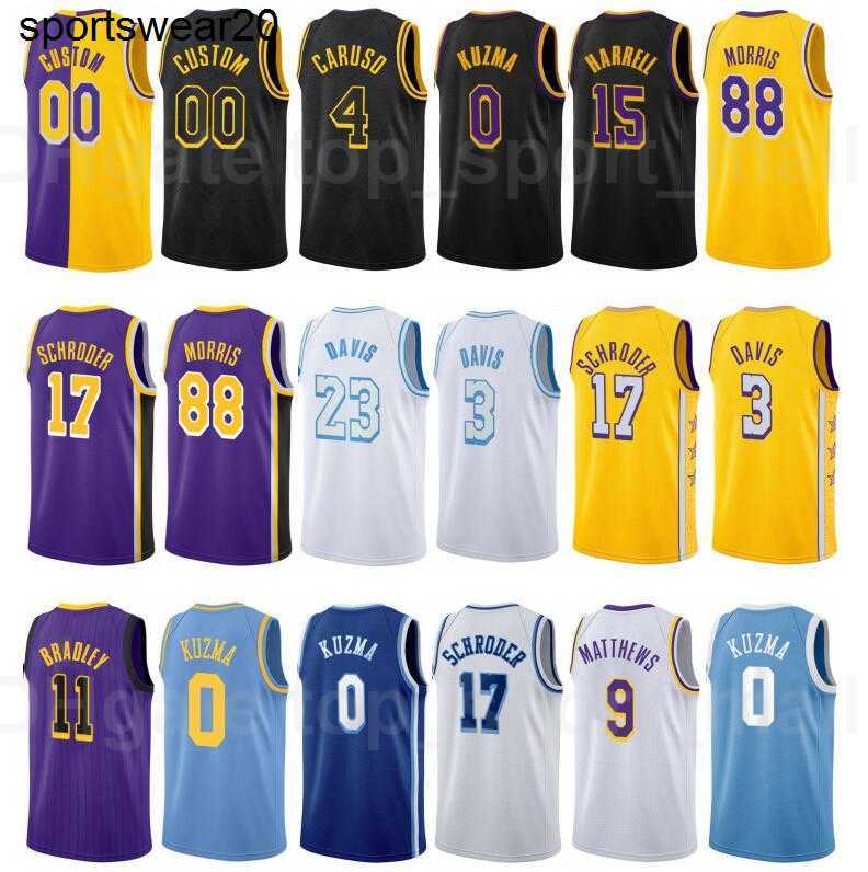 

Screen Print Basketball Kyle Kuzma Jersey 0 Dennis Schroder 17 Kentavious Caldwell-Pope 1 Talen Horton-Tucker 5 Gasol, Blue