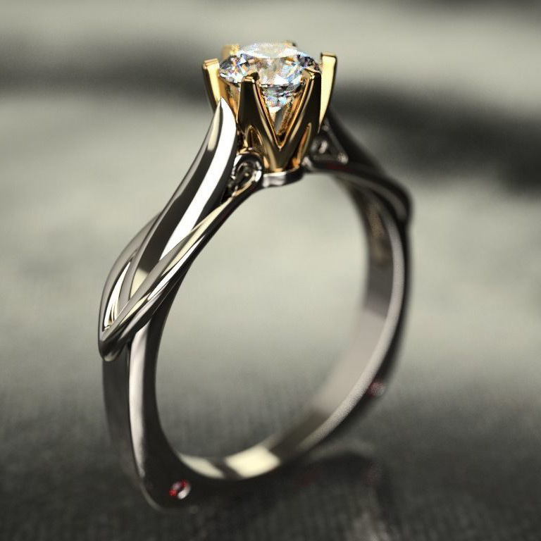 

Solitaire Ring 18K Multi Gold for Women Natural 1 Diamond with Jewelry Anillos De Bizuteria Mujer Gemstone s Box 221206