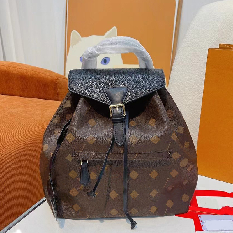 

designer backpack Top-quality backpacks canvas school lvs bags fashion women rucksack genuine leather shoulder lvs bag female knapsack Classic pattern, Black
