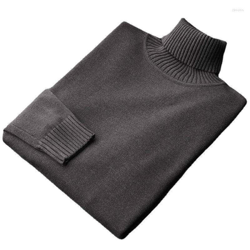 

Men's Sweaters 2022 High Neck Sweater For Men Fashion Warm Knitwear Trend Lapel Bottoming Shirt Solid Color Knit Clothes, M.grey