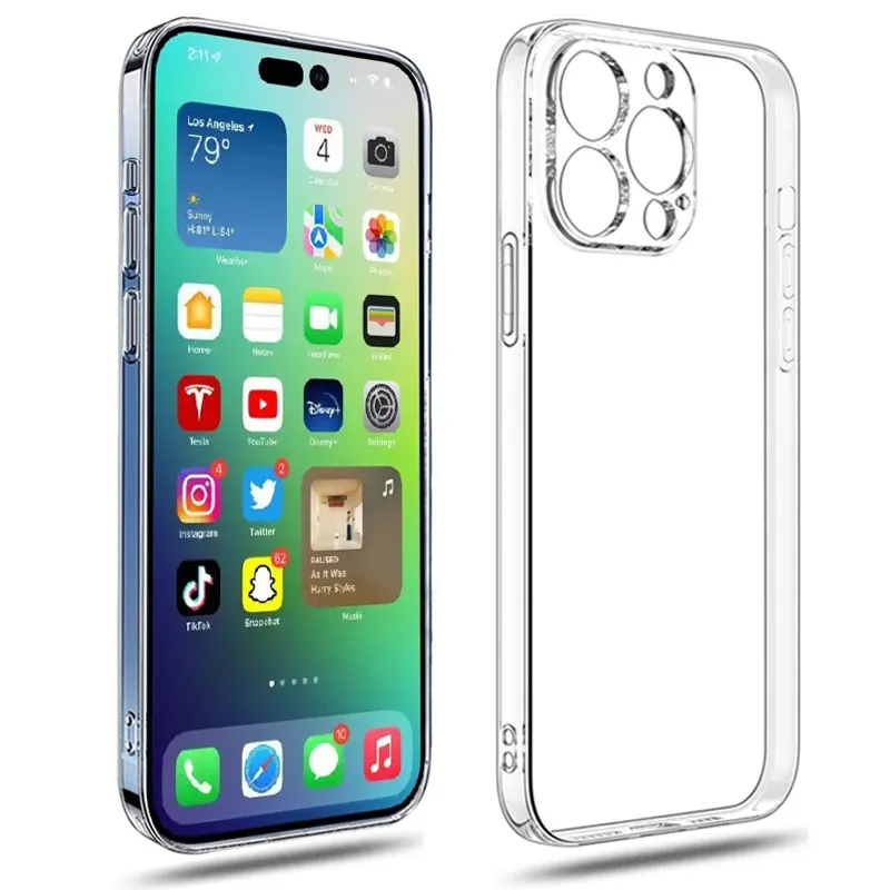 

Clear Phone Case For iPhone 14 12 11 13 Pro Max Cases Silicone Soft Cover on iPhone 13 Mini X XS XR 8 7 6s Plus SE Back Covers, Transparent