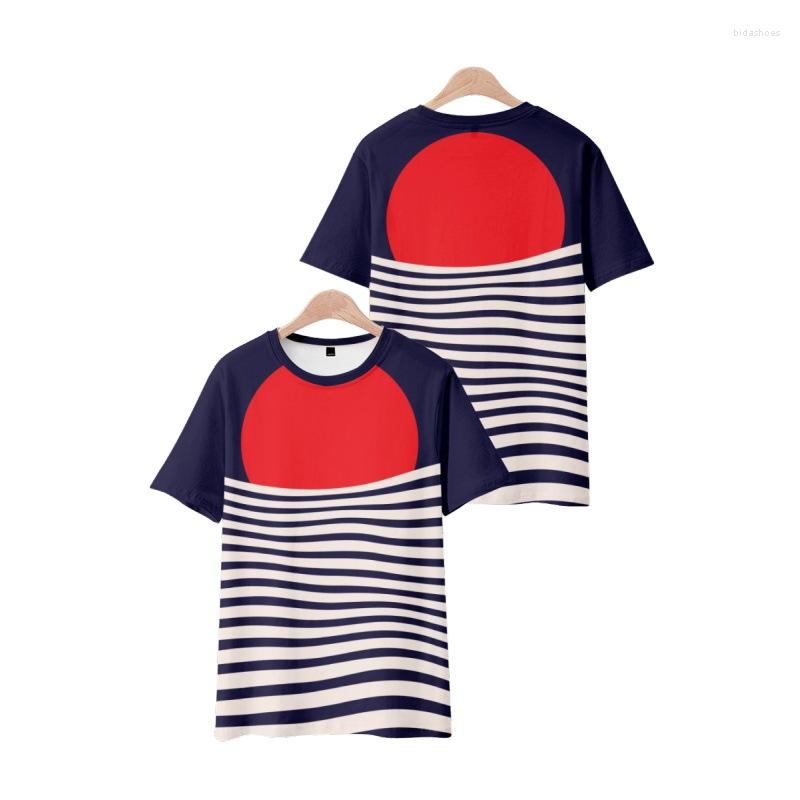 

Men's T Shirts Blue White Striped Printed Short Sleeve Round Neck Casual T-Shirt Men Women Fashion Streetwear Versatile Hip Hop Top Tees, Style 1