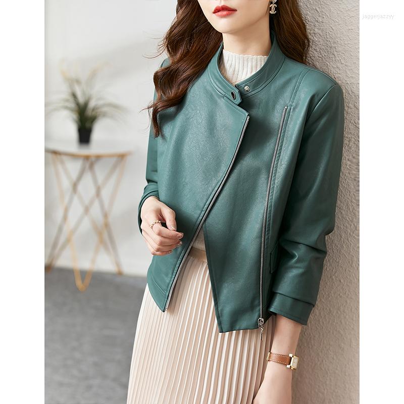 

Women' Leather Vimly Short Pu Quilted Coat For Women 2022 Korean Fashion Cotton Padded Biker Style Jacket Autumn And Winter Overcoat, Beige