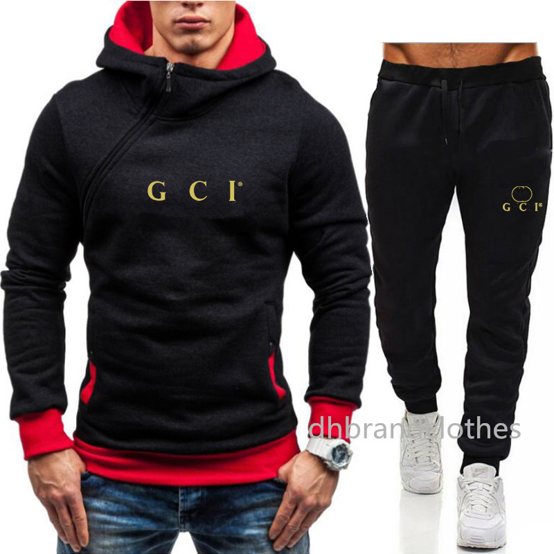 

Fashion brand clothes men's Tracksuits hooded sports jogging suit Men Jacket size S--3XL, Gray 1